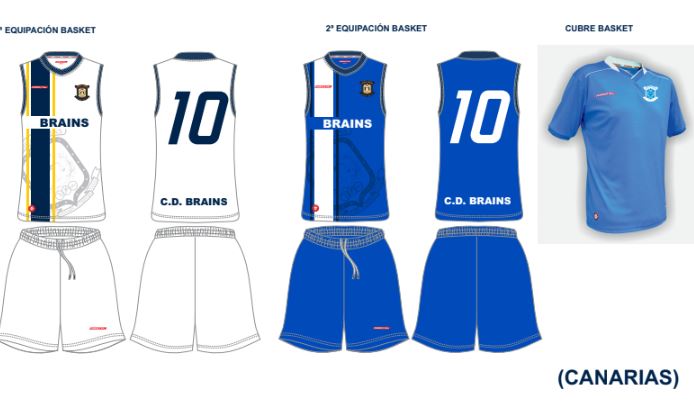 Equipación Baloncesto Brains / Blanca y Azul